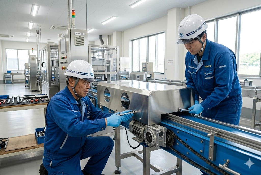 安全カバーの現場取付シーン