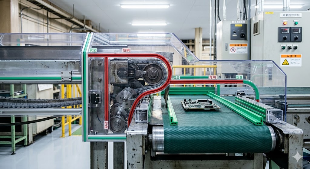 ポカヨケカバーが設置された製造現場